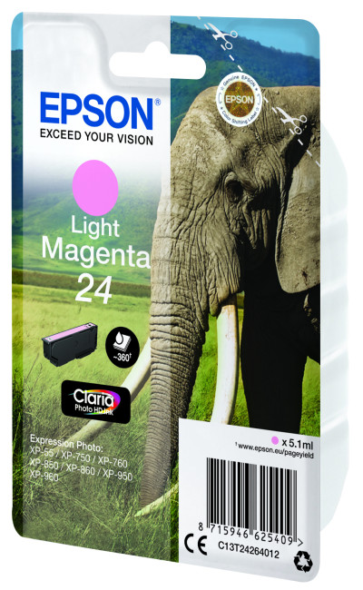 Epson C13T24264012 (24) Ink cartridge bright magenta 360 pages 5ml