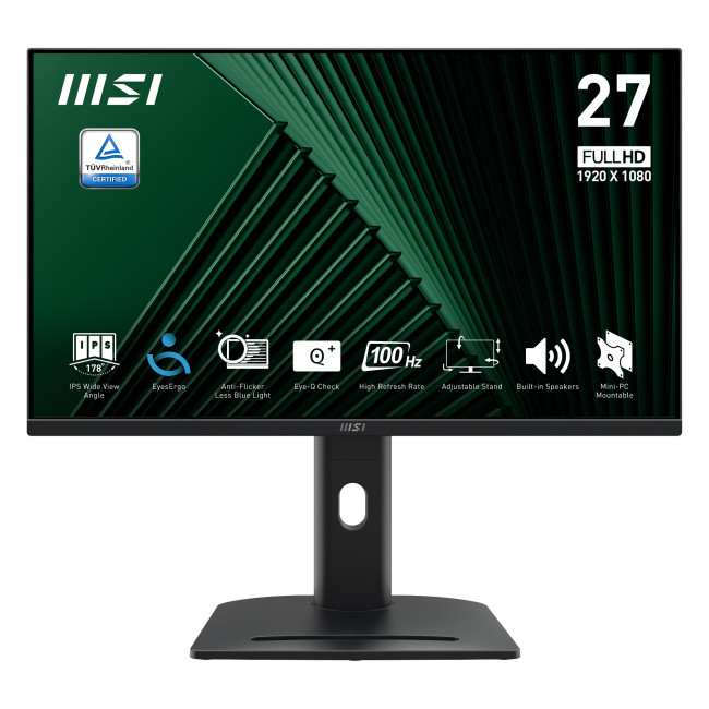 MSI PRO MP275PG 27" IPS Full HD 100Hz Height Adjustable Monitor with Speakers