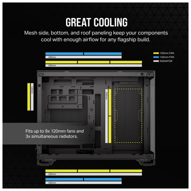 Corsair 2500X MicroATX TG ATX Gaming Case - Black