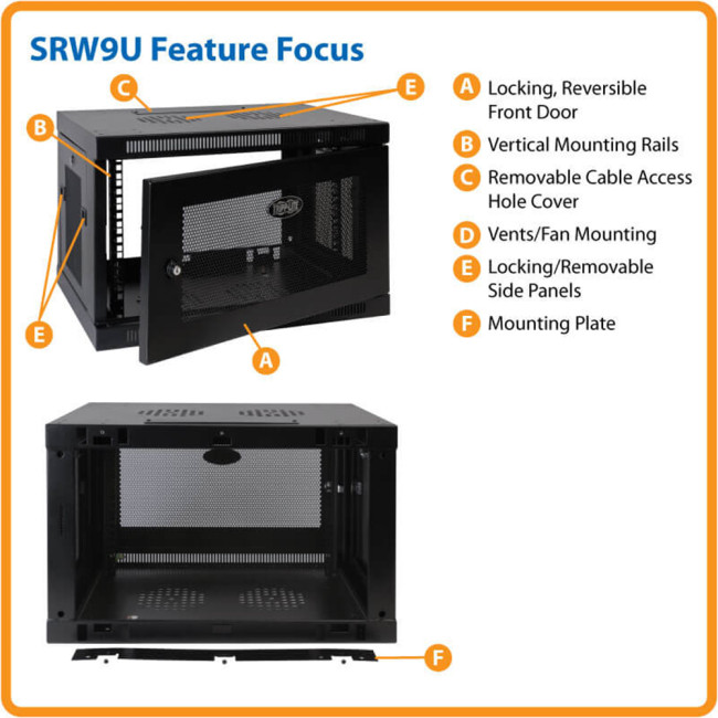Refurb Tripp Lite SmartRack 9U Low-Profile Wall-Mount Rack