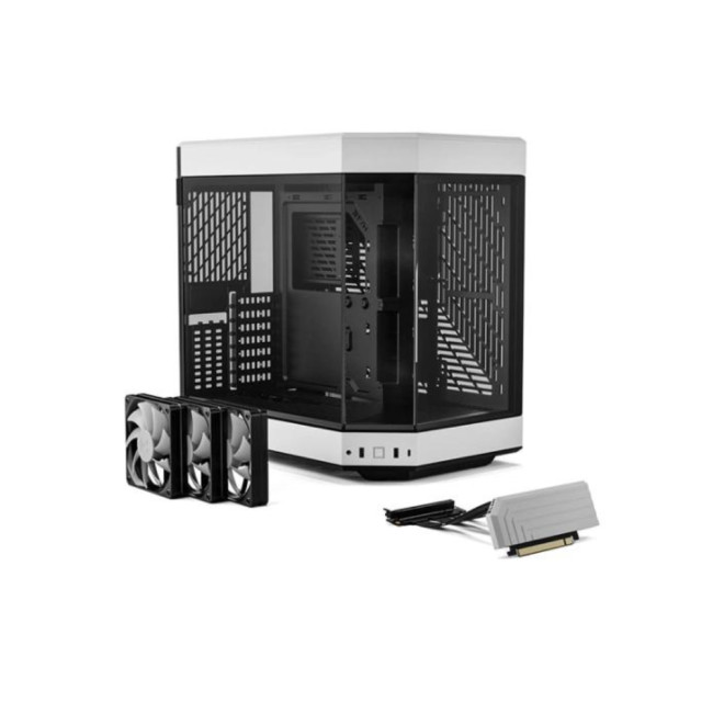 HYTE Y60 Mid Tower Panoramic Tempered Glass Gaming Case - Black and White