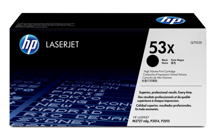 Genuine HP Q7553X 53x LaserJet Black Print Cartridge (7,000 pages) for HP 2015