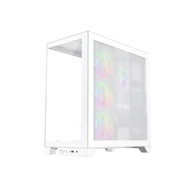 1st Player MI8 White Mid Tower Tempared Glass White Gaming PC Case with 7x ARGB Fans