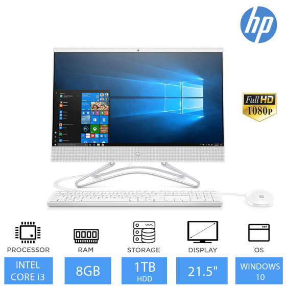 HP 22-c0004na 21.5" All in One Desktop PC Intel Core i3-8130U, 8GB RAM, 1TB HDD