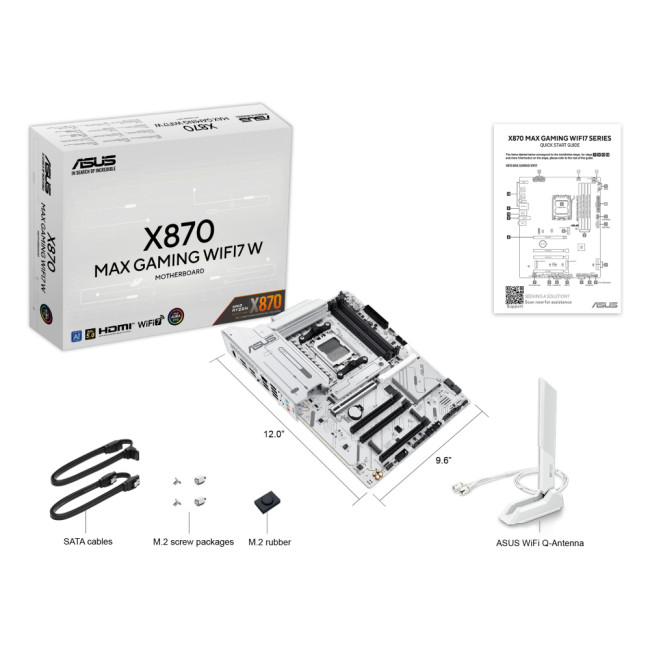 ASUS X870 MAX GAMING WIFI7 White DDR5 ATX Socket AM5 Motherboard