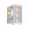 Vida Zephyr V2 Micro-ATX ARGB Tempered Glass Gaming PC Case - White