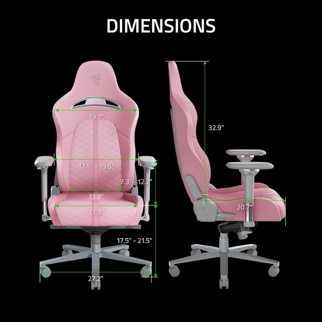 Razer Enki Adjustable Gaming Chair - QUARTZ