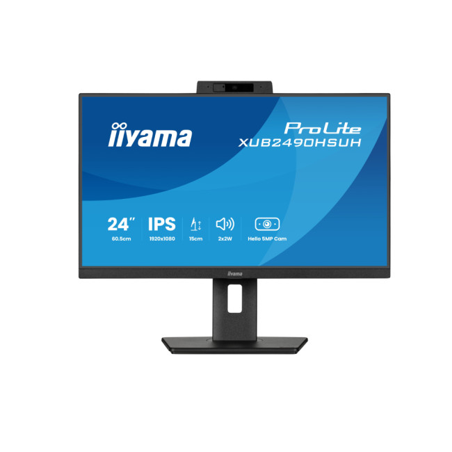 iiyama Prolite XUB2490HSUH-B2 24" IPS Full HD Monitor with 5MP Windows Hello Webcam