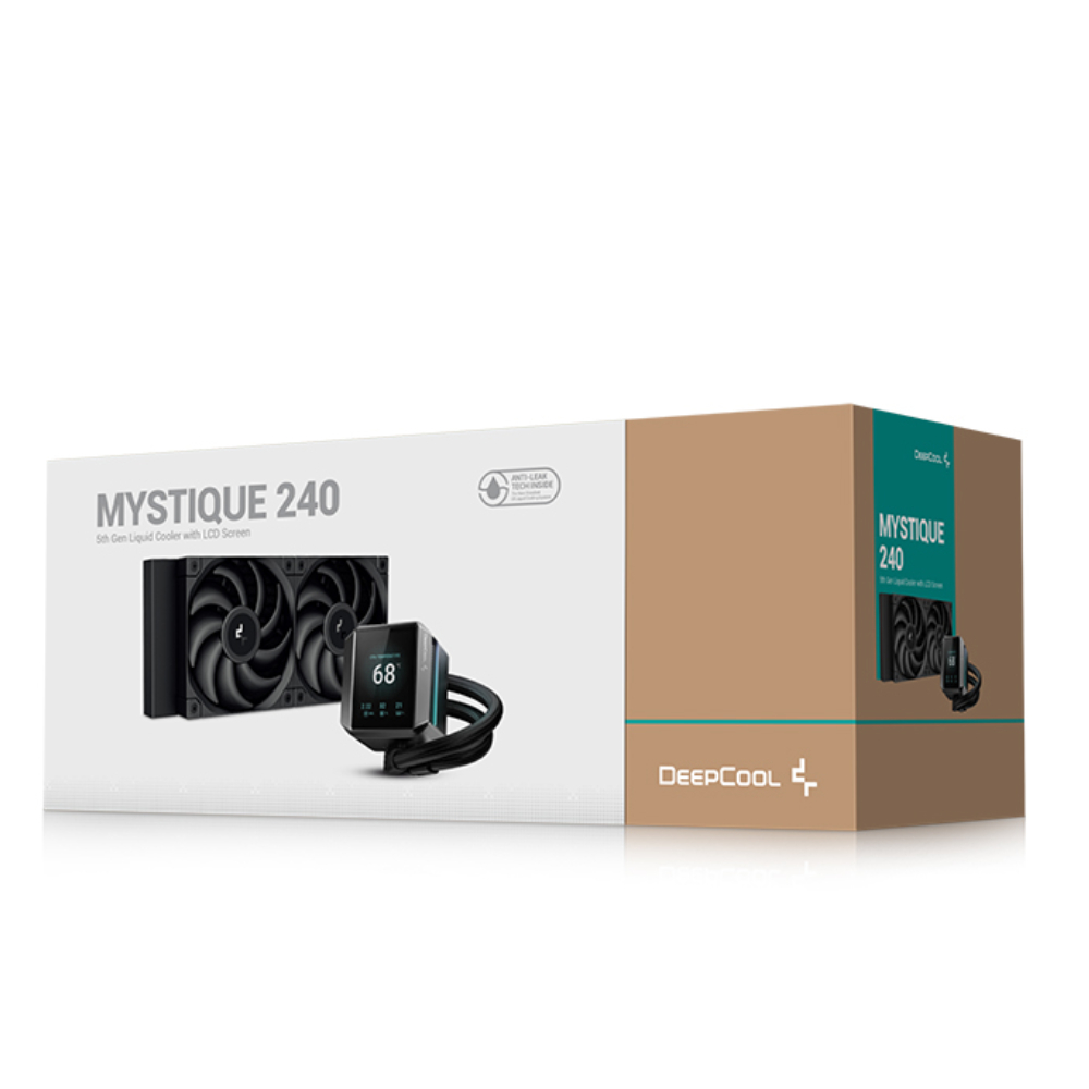 Deepcool Black Mystique 240Mm Argb Fluid Dynamic Bearing Aio Liquid Coolers Large
