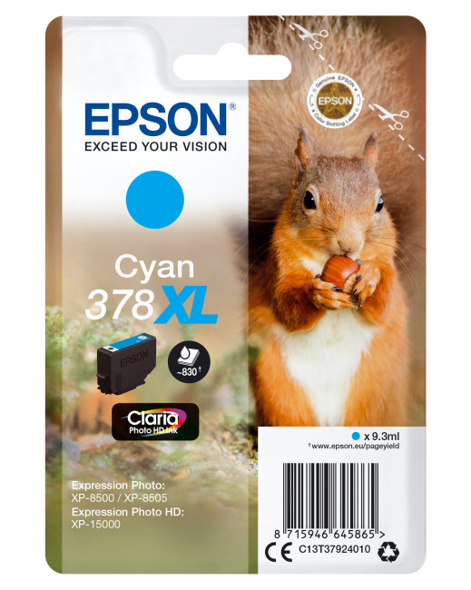 Epson C13T37924010 (378XL) Ink cartridge cyan 830 pages 9ml
