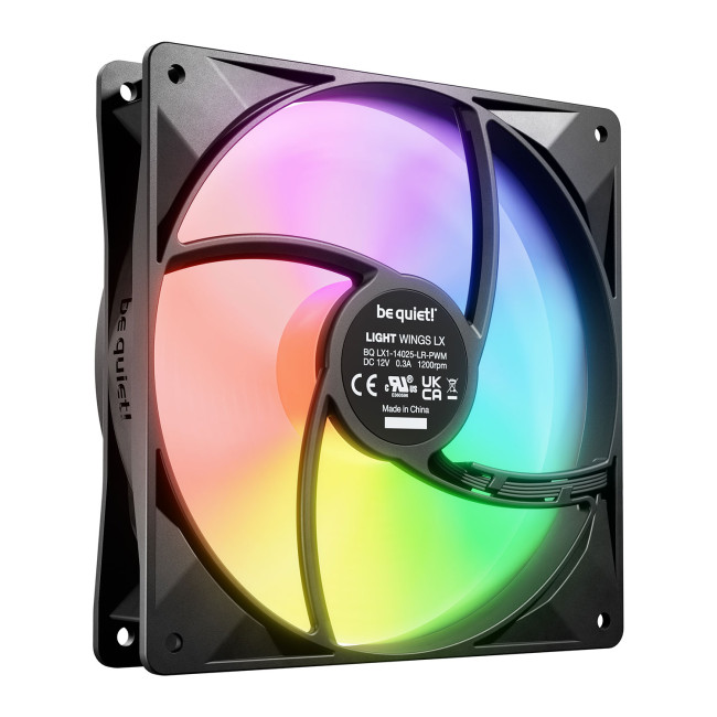 be quiet! Light Wings LX 140mm ARGB 7 Blades Case Fan - Black