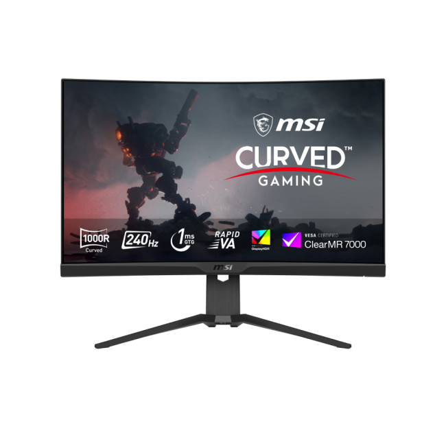 MSI MPG 275CQRXF 27" VA  Quad HD 240 Hz 0.5 ms Curved Height Adjustable Black Gaming Monitor