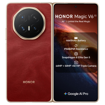 HONOR Magic V6 6.52" OLED Snapdragon 8 Elite 16GB RAM 512GB Storage 5G Dual-SIM MagicOS Smartphone - Red