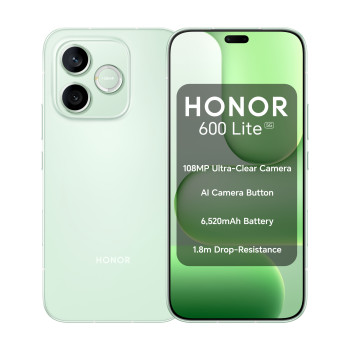 HONOR 600 Lite 6.6" AMOLED MediaTek Dimensity 7100 Elite 8GB RAM 256GB Storage 5G Dual-SIM MagicOS Smartphone - Sprout Green