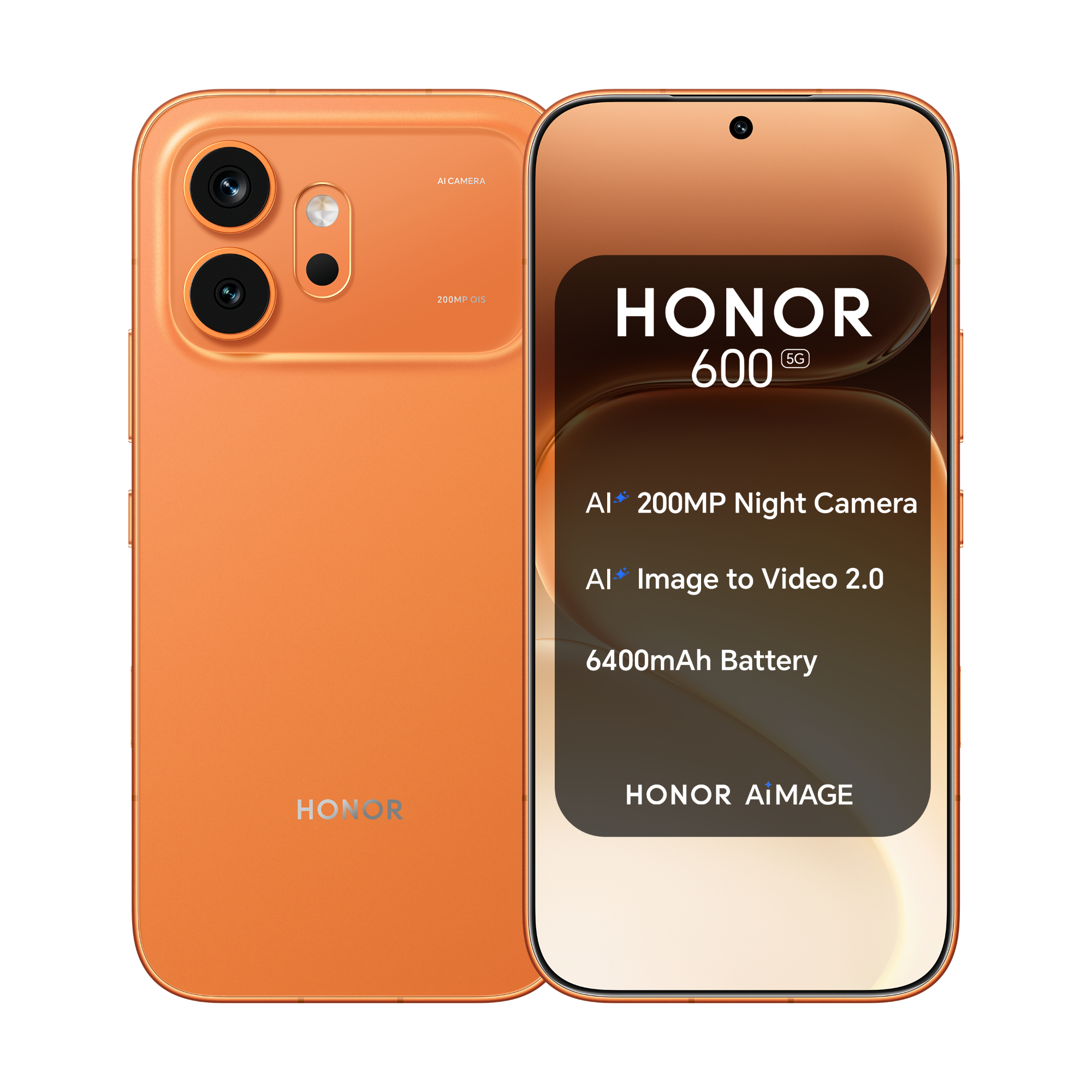 HONOR 600 6.57" AMOLED Snapdragon 7 Gen 4 8GB RAM 256GB Storage 5G Dual-SIM MagicOS Smartphone - Orange
