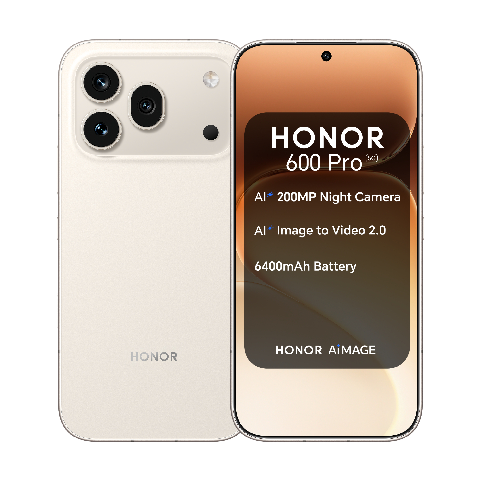 HONOR 600 Pro 6.57" AMOLED Snapdragon 8 Elite 12GB RAM 512GB Storage 5G Dual-SIM MagicOS Smartphone - Gold