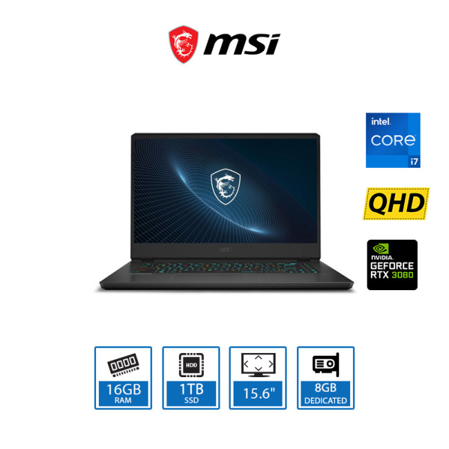 MSI Vector GP66 Intel Core i7-12700H 16GB RAM 1TB SSD NVIDIA RTX 3080 15.6" Quad HD Windows 11 Home Advanced Laptop
