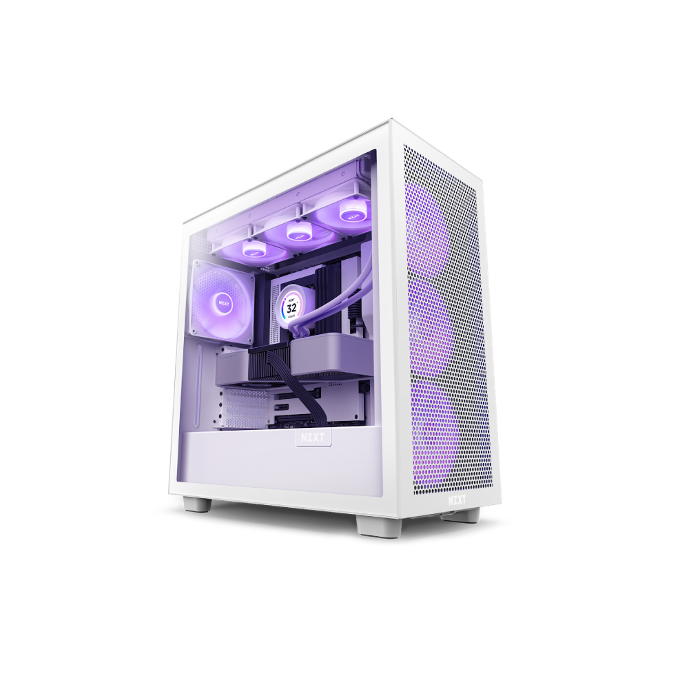 Nzxt White H7 Flow Rgb Midi Tower Mini-Itx | Micro-Atx | Atx, Rgb Pc Case Size 40