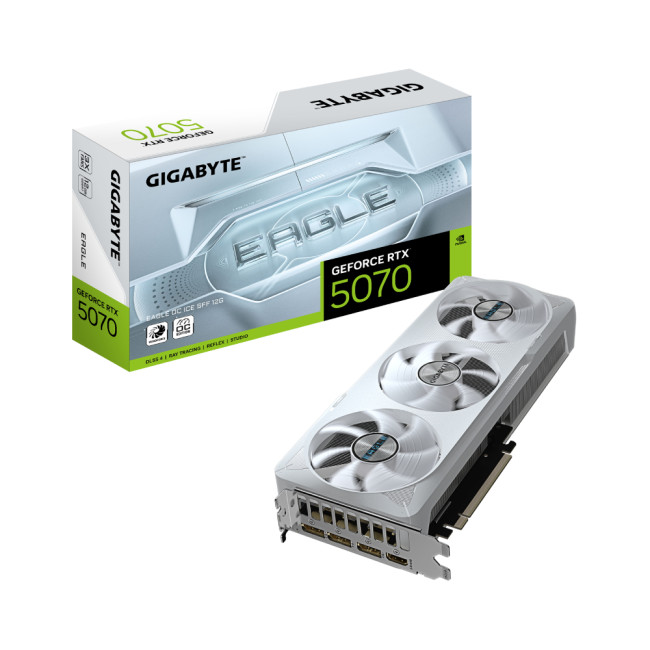 GIGABYTE GeForce RTX 5070 EAGLE ICE 12GB OC Graphics Card - White