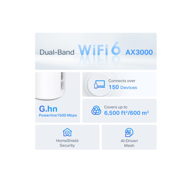 TP-LINK Whole Home AX3000 Dual-Band Wi-Fi 6  Wi-Fi 6 Mesh System