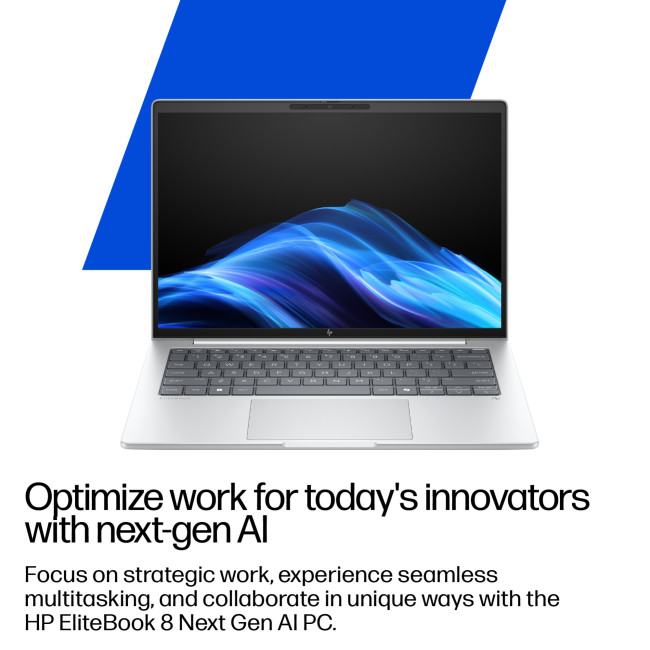 HP EliteBook 8 G1i Next Gen AI Wolf Pro Security Edition Copilot+ Intel Core Ultra 5 228V 32GB RAM 512GB SSD 16" WUXGA Windows 11 Pro Silver Business Laptop