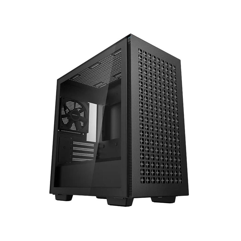 Deepcool Black Ch370 Tempered Glass Microatx Gaming Pc Case With 1 X Fan