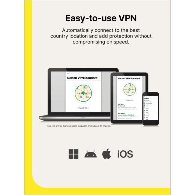 Norton VPN Standard - 1 User, 1 Device, 1-Year Enrollment Digital Key