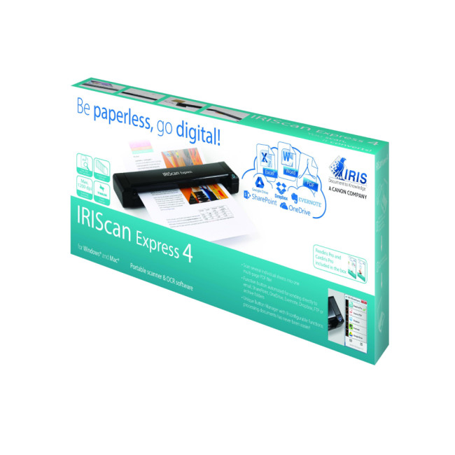 IRIScan Express 4  CIS Sensor 1200 x 1200 DPI USB Sheet-fed scanner Black