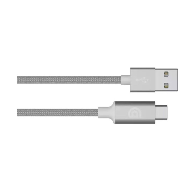 Griffin Braided USB A to USB Type-C Male to Male Cable - 1m Silver - GP-005-SLV