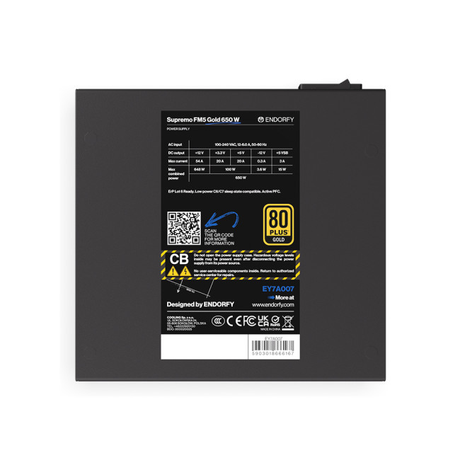 Endorfy Supremo FM5 650W 80+ Gold ATX PSU Power Supply