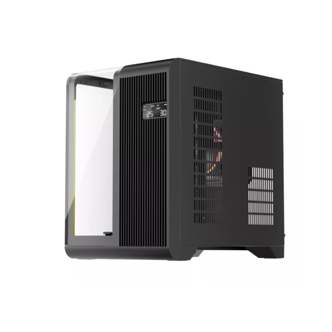1st Player RT5 BK Tempared Glass Micro Tower Gaming PC Case with 3 x RGB Fans