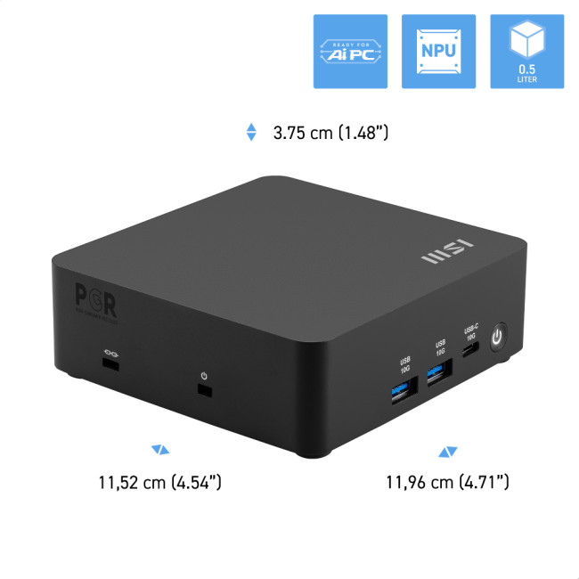 MSI Cubi NUC AI 1UMG Intel Core Ultra 5 125H NO RAM NO Storage NO OS Barebone Mini Desktop PC