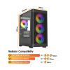 Vida Zephyr V2 Micro-ATX ARGB Tempered Glass Gaming PC Case - Black