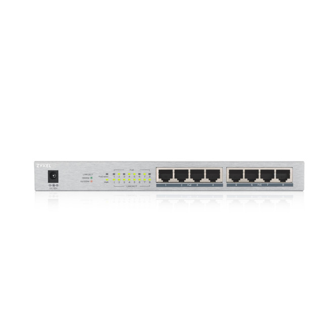 Zyxel GS1008HP-GB0101F 16 Gbit/s Unmanaged 8 x Gigabit Ethernet RJ45 Network Switch