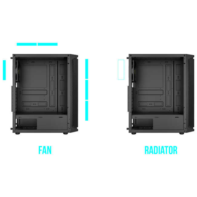 Gamdias MARS E3 Tempered Glass Mid Tower PC Case - Black