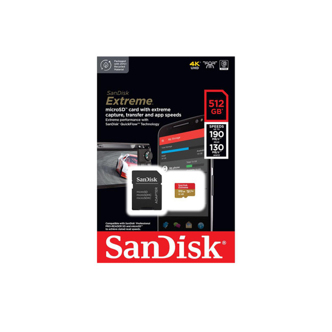 SanDisk Extreme 512GB UHS-I Class10 microSDXC Memory Card