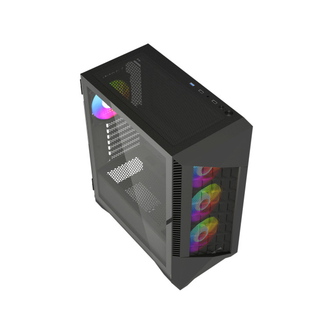 Vida Typhoon ATX ARGB Tempered Glass Gaming PC Case - Black