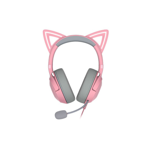 Razer Kraken Kitty V2 Quartz Wired RGB Gaming Headset with Kitty Ears - Pink