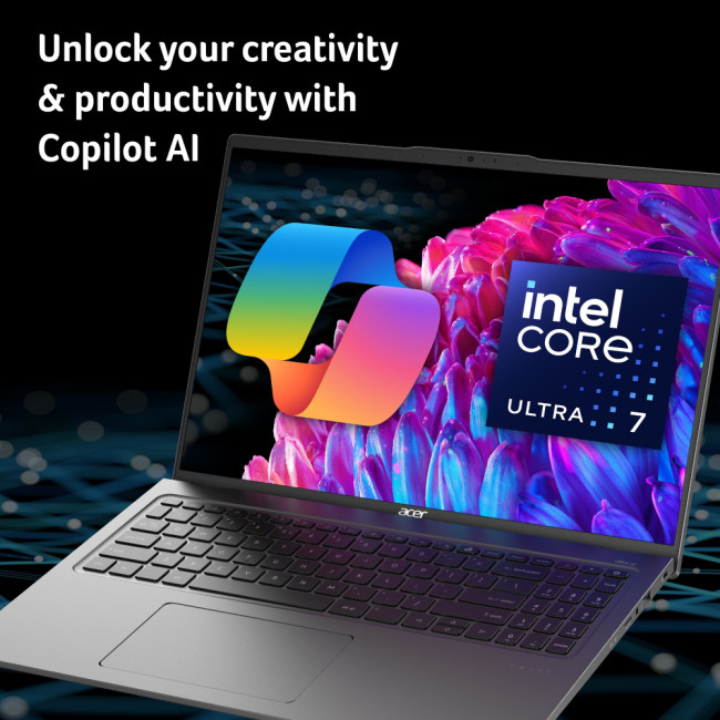 Acer Swift Go 16 laptop Intel Core Ultra 7 155H 16GB RAM 1.02TB SSD 16" Windows 11 Home Laptop