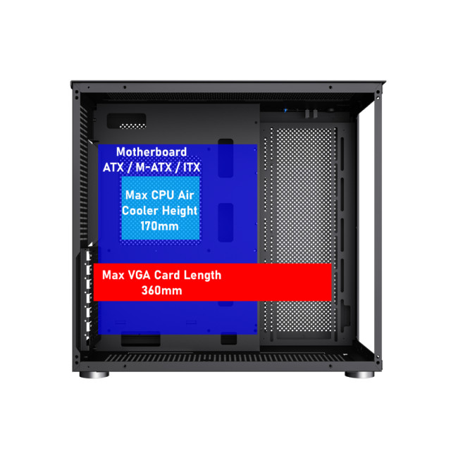 GameMax Infinity ATX RGB Tempered Glass Mid Tower Gaming PC Case - Black