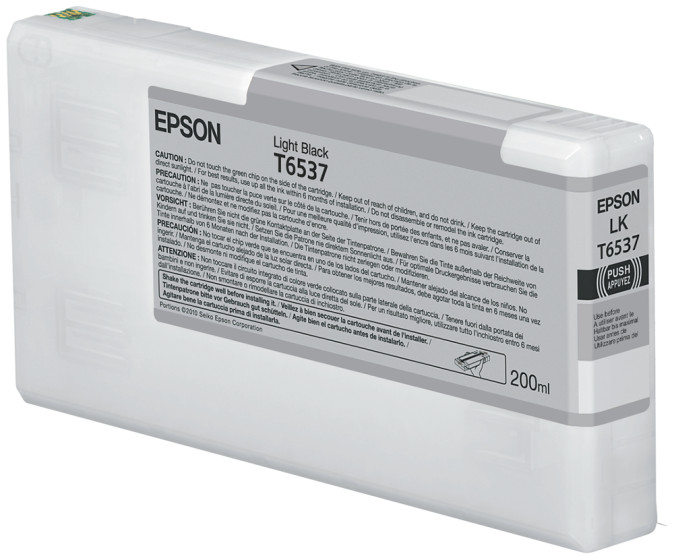 Epson T6537 Light Black Ink Cartridge, Pigment-based ink, 200 ml, 1 pc(s)