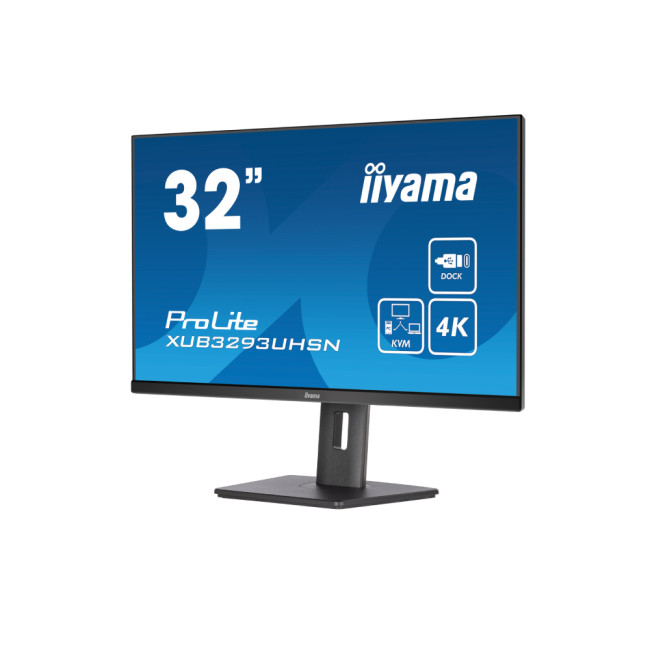 iiyama Prolite XUB3293UHSN-B5 32" IPS UHD 4K USB-C 65W RJ45 Height Adjustable Docking Monitor