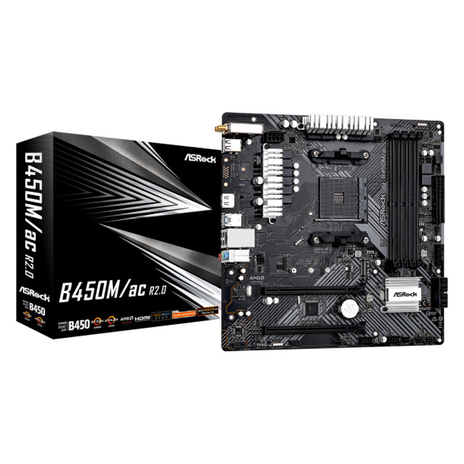 Asrock B450M/ac R2.0 DDR4 Socket AM4 micro ATX Motherboard