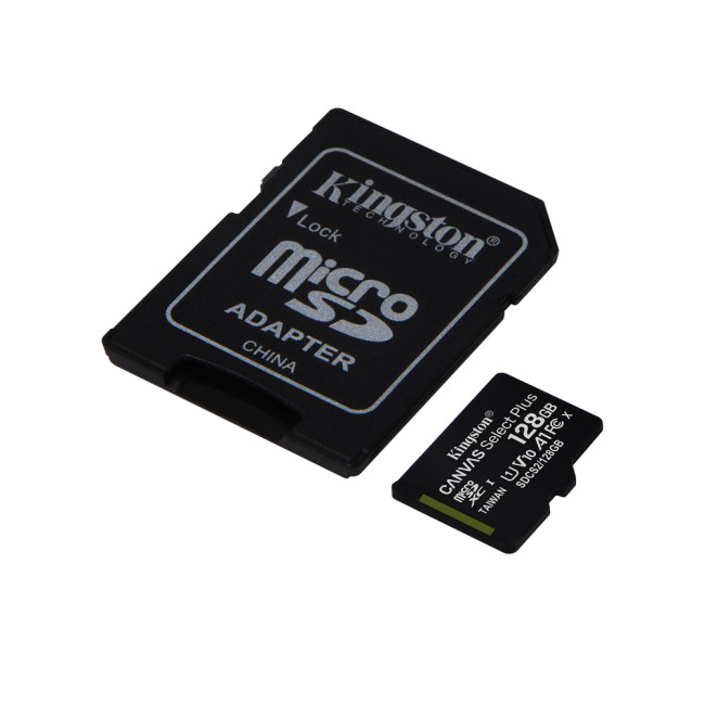 Kingston 128GB Canvas Select Plus UHS-I microSDXC Memory Card with SD Adapter