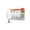 Osram Base Classic B40 5.7 Watt E14 Warm White Frosted LED Bulb - Triple Pack