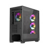 Vida Zephyr V2 Micro-ATX ARGB Tempered Glass Gaming PC Case - Black