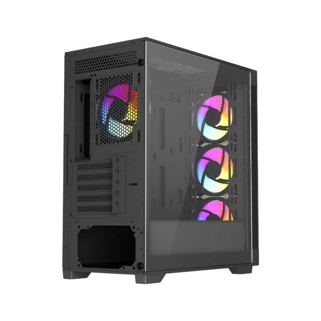 Vida Zephyr V2 Micro-ATX ARGB Tempered Glass Gaming PC Case - Black