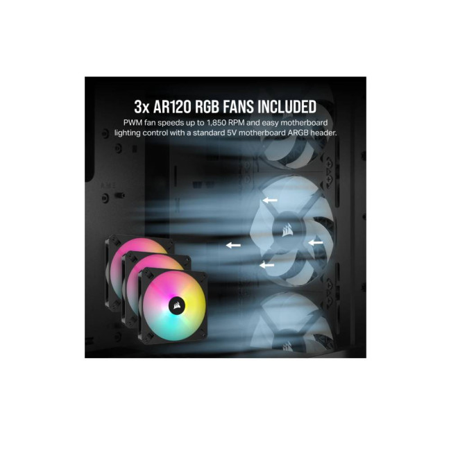 Corsair 3000D Airflow RGB Mid Tower TG ATX Gaming Case - Black