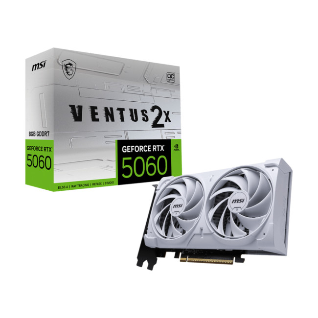 MSI GeForce RTX 5060 VENTUS 2X 8GB OC Graphics Card - WHITE