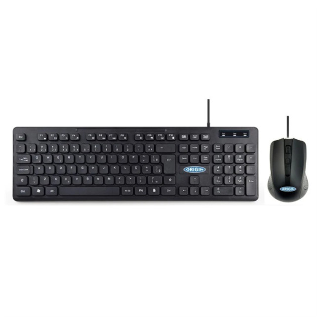 Origin Storage QWERTY English Black Full Size Keyboard and Mouse Combo